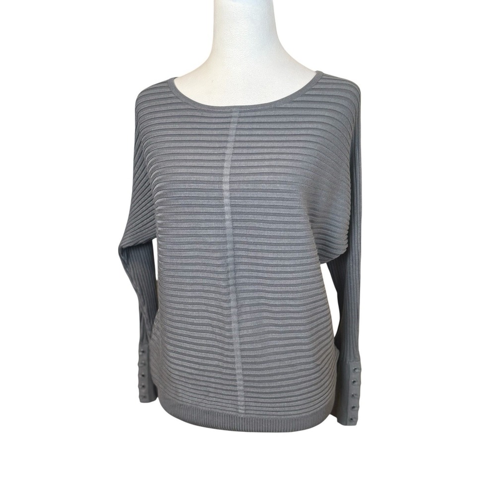 New York and co Sweater Womens size XS‎ Gray Long Sleeve Dolman Sleeve Ribbed